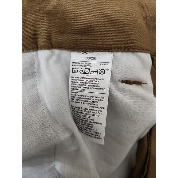 Old Navy Straight Broken-In Khaki Pants Mens 36x36 Brown 100% Cotton NEW - Picture 9 of 10